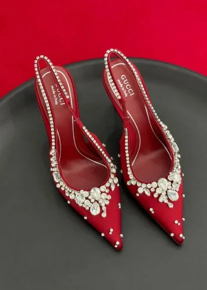 These are Gucci red crystal embellished hig...